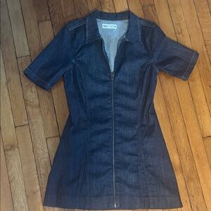 Zara Dark Blue Denim Dress with Zipper